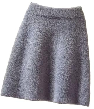 Damen Strickrock für Herbst und Winter, kurz, einfarbig, hohe Taille, Wickelröcke, Skinny, Swing, Mini-A-Linien-Rock