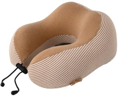 SHCHNA Nackenkissen Auto Nackenkissen Reise Memory Foam Reisekissen Spandex Stoff Reise Nackenkissen Flugzeugkissen Waschbar Travel Essentials(Brown)