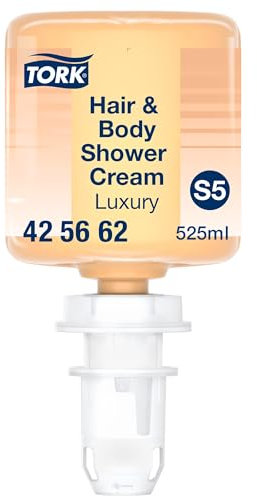 Tork Luxuriöse Hair & Body Mini Duschcreme S5, 3‑in‑1 Shampoo, Spülung und Duschgel, 1 x 525 ml, 425662