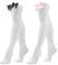VONJUMA 2 Paia Calzini Con Fiocco Calze Sopra Ginocchio Lunghe Da Donna Costume Halloween Carnevale Accessori Cosplay Festa Maschere Fiocco Nero Rosa