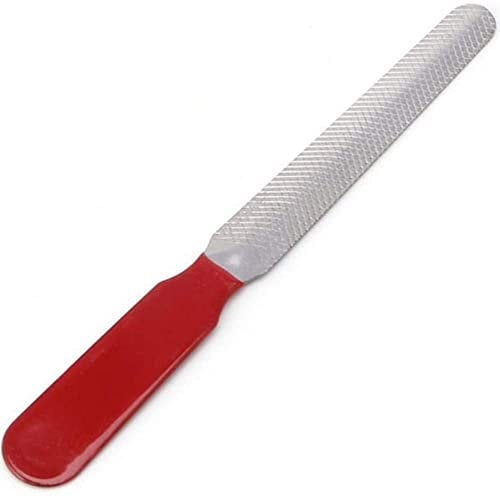 Metal Nail File for Pet Dogs Cat Claw Sharpener Metal Nail File Pet Supplies Ergonomic Handle Double Sides Rough and Fine Curved Design Red