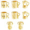 Hobbspring 8Pcs Coffee Cup Pendants Charms 4 Styles 18K Real Gold Plated Coffee Charms Brass Pendants Tea Cup Dangle Charms for Jewelry Necklace Bracelets Earrings Making DIY Crafts