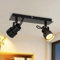 CBJKTX Deckenstrahler 2 Flammig Deckenspot Schwarz - Vintage Deckenlampe Schwenkbar GU10 350° Strahler Industrial Spots Deckenleuchte Küchenlampe für Schlafzimmer Küche Flur (Ohne Leuchtmittel)
