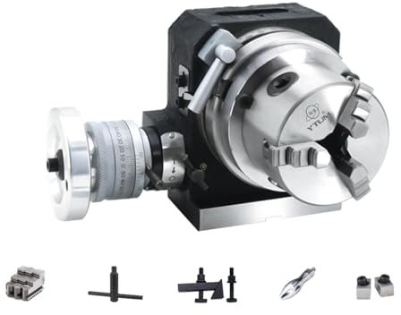 XUHONGYA Präzisions-Fräs-Drehtisch mit 4 Zoll / 100 mm und 3,1-Zoll / 80-mm-3-Zangen-Futter, für die Indexierungswerkzeuge im Fräsingenieurwesen.