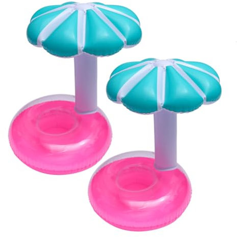 KOMBIUDA Porte-gobelet Gonflable en PVC pour Piscine D'été Lot De 2 avec 1 Gonfleur