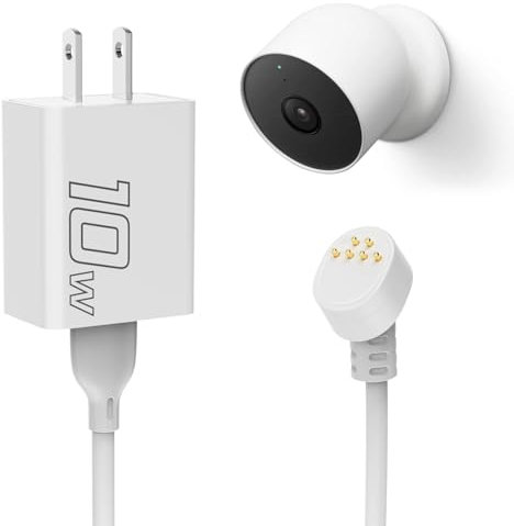 Nooukut Power Cable Compatible with Google Nest Cam Outdoor or Indoor Battery, 10W 25Ft Nest Power Connector Weatherproof Charging Cable Power Your Nest Cam Power Cord