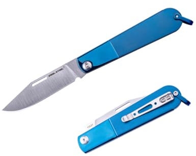 REALSTEEL Real Steel Real Barlow RB-3 Clip Point, Taschenmesser, blau