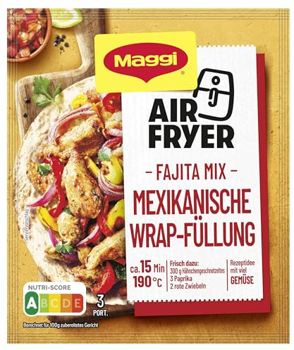 MAGGI Fix AirFryer für Mexikanische Wraps Fajita Mix, 1er Pack (1 x 27g) | Würzmischung zur schnellen Zubereitung eines leckeren Fleischgerichts, für Zubereitung im Airfryer geeignet