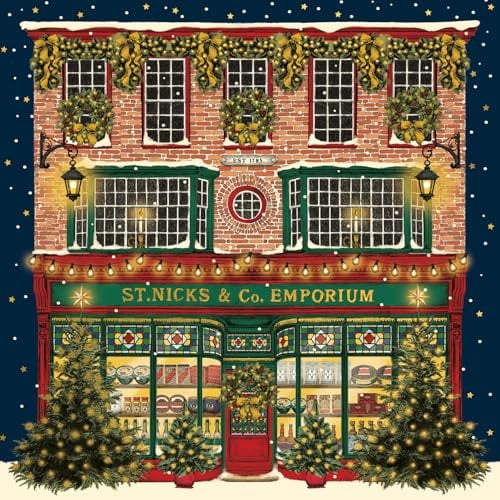 Weihnachtskarten Emporium – Luxus-Pack mit 8 Sara Miller-geprägten folierten Weihnachtskarten