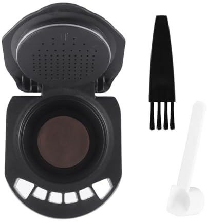 Durlo Adaptador de cápsula reutilizable: bandeja para café en polvo con cuchara y cepillo, compatible con Piccolo XS/EDG 305/EDG 606.S/Genio S