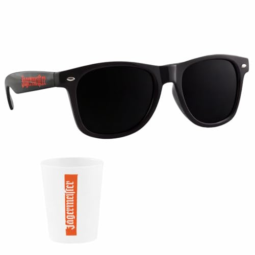 Jägermeister Originale Sonnenbrille Sonnen Brille schwarz Logo Kunststoff-Probierbecher