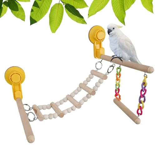 Papageienständer für Papageien – Holzplattformen, Leiterspielzeug