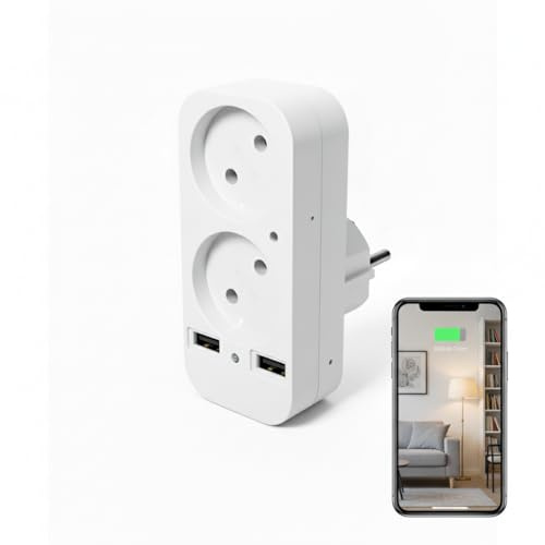 Cámara de enchufe multifuncional, 1080P HD, enchufe europeo,USB,Conexión WiFi/Punto de acceso AP, Visualización remota por aplicación, Monitor de interior para mascotas