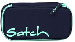 Satch Schlamperbox Ocean Mint - Blau | Extra groß mit Trennfach, Reißverschlussfach, Stiftehaltern, Geodreieckfach und Sichtfenster für den Stundenplan