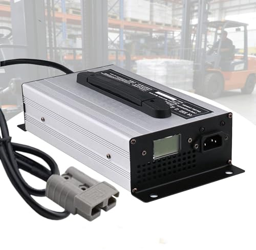 WLEJSL Chargeur pour Chariots Élévateurs Électriques 36 V 25 A, Chargeur de Batterie 1200 W avec Connecteur Anderson 350 A, Chargeur d'entretien avec Écran LCD pour Transpalettes et Autolaveuses,A2