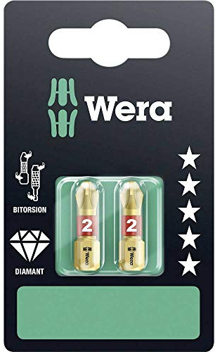 Wera Insert Bit - Carded Pack of 2 Phillips Tip Ph 2 25mm