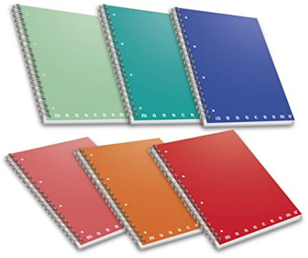 Pigna Quaderni Maxi Spiralati Monocromo, interno 1R, Righe, 4 fori e microperforazioni, Carta 80 g, Formato A4 22X29,7 cm. 5