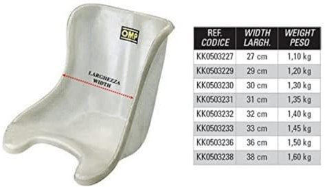 Omp OMPKK0503231 Kart Sitzbreite, 31 cm, Gewicht 1,35 kg Ancho 31 cm, weiß