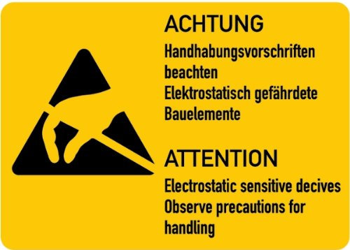 LEMAX® Aufkleber Hinweisschild, Handhabungsvorschriften beachten (Deutsch/Englisch) Folie selbstklebend 105x74mm