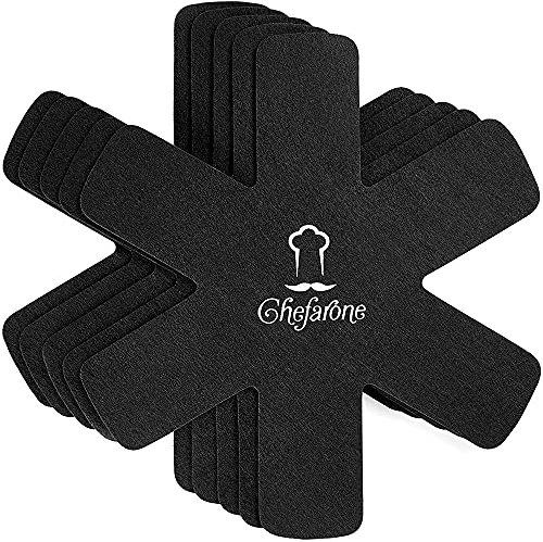 Chefarone - Proteggi Pentole e Salvapadelle - Set 5 pezzi - Lunghezza 38,5 cm - Perfetti per Pentole e Padelle Antiaderenti in Acciaio Inox, Ghisa, Ceramica