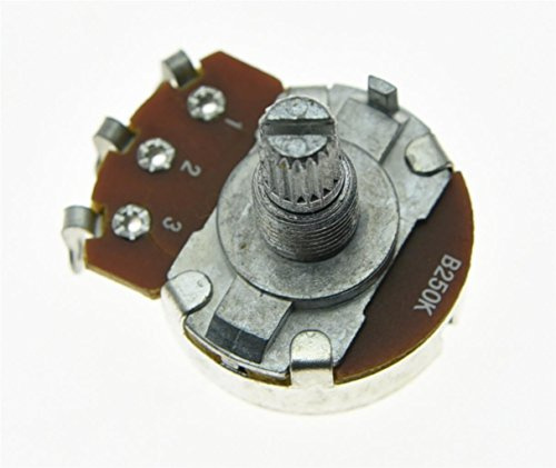 KAISH Linear B250K Gitarren-Potentiometer, großer Boden, 15 mm kurz, geteilter Schaft, 250 K Potentiometer, 10 Stück