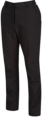 Regatta Women Fenton Water Repellent And Wind Resistant Softshell Short Leg Trousers - Black, Size 10