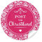 24 Weihnachtsaufkleber POST VOM CHRISTKIND FUCHSIA ROT • Weihnachtspost Briefe Umschläge Papiertüten Selbstgemachtes Weihnachtsgebäck • 4 cm, rund, matt