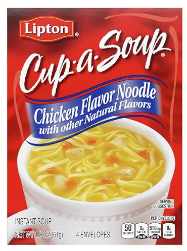 Lipton Cup-A-Soup Instant Soup Mix, Chicken Noodle with White Meat 1.8 oz, 51 g (Pack of 1)