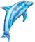 PARTY DISCOUNT Folienballon Blauer Delfin, ca. 84x56cm