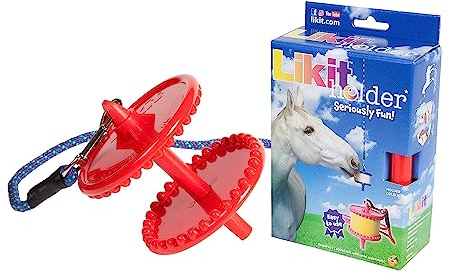 Likit Holder Red | Stable Toy for Horses, use with Likit Horse Treats | Help Horse Boredom | Red