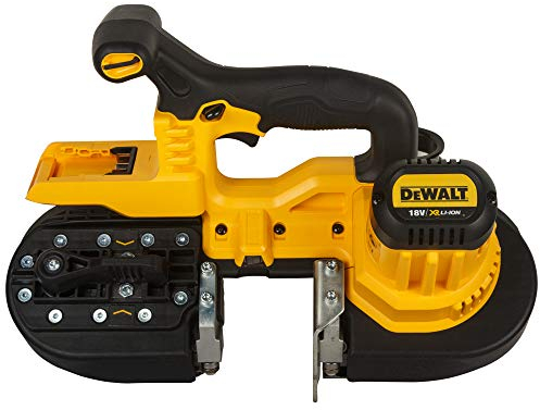 DEWALT - Scie à Ruban Compact XR 18V Li-ion - DCS371N-XJ - Scie Portable sans Fil avec Éclairage LED - Idéal pour métal, tige filetée, tuyauterie en acier - Capacité de Coupe de 63mm - 460W