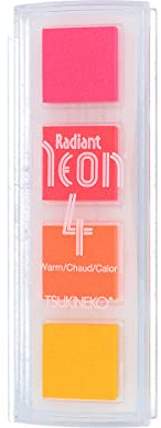 Tsukineko Leuchtend warme Neontinte, elektrisch pink/elektrisch korallen/elektrisch orange/elektrisch gelb