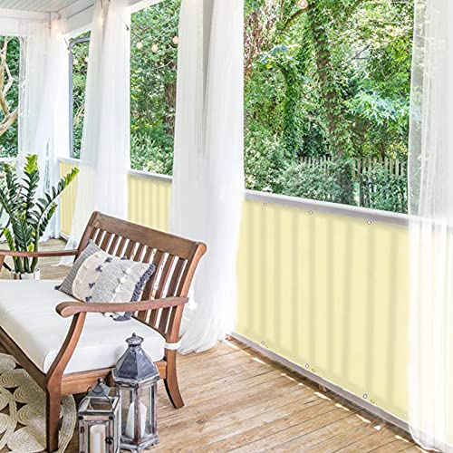 BALCONIO Balkon Sichtschutz wasserabweisend Balkonbespannung Balkonabdeckung für Balkon Terrasse aus Polyester-Zitronengelb-500 x 85 cm