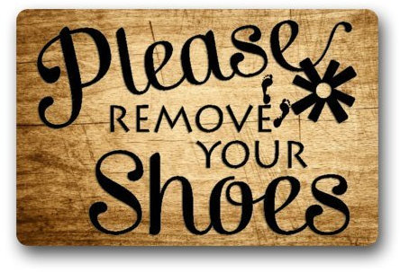 Custom Machine-washable Door Mat Please remove your shoes Indoor/Outdoor Doormat 23.6(L) x 15.7(W)