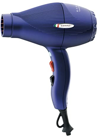 GAMMAPIU’ Asciugacapelli Professionale E-T.C. Light, Phon per Capelli Leggero (430gr), Phon Professionale Compatto, solo 18,5 cm, Griglia Rivestita in Tormalina, W1800-2100 (Spina ITALIA, Blu opaco)