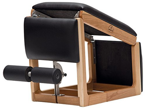 NOHrD Triatrainer en Merisier Simili Cuir Noir-Banc À Abdominal Bauchbank, Kirschbaumholz, 90 x 35 x 55 cm