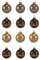 Thüringer Glasdesign A012-0808-1410 - 12 teiliges Glaskugel-Sortiment in Cappuccino, Uni und Deko glänzend, 4 farbig mit Dekor Reh im Wald