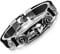 OIDEA Armband mit Totenkopf Schwarz, Cool Biker Armreif Schädel