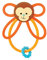 Manhattan Toy 215850 Teether Winkel Beißring AFFE, Mehrfarbig