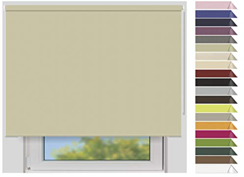 EFIXS Verdunklungsrollo Maxi - 32 mm Welle - Breiten: 120-240 cm - Höhen bis 240 cm - Hier: 160 cm x 240 cm (Stoffbreite x Höhe) - Sand (7905) - lichtundurchlässig - Blickdicht