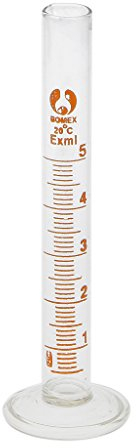amagogo LOVIVER 5 50 Ml Glas Messzylinder Chemie Labor Messen Absolvierten technisch Labor Reagenzglas, Klar, 5ml