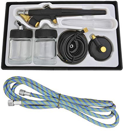 PISOTLET AEROGRAPHE SIMPLE ACTION 138 EFFICACITE AIRBRUSH COMPRESSEUR AVEC TUYAU GAME COMPLETE INCLUS : aerographe professionnel : tattoo ongles deco maquillages KIT AEROGAPHE ART