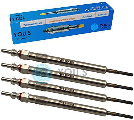 YOU.S Original 1214098 Glühkerzen Länge 146 mm Spannung 4,4 V (4 Stück)