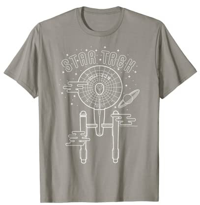 Star Trek Next Generation Enterprise Line Art Graphic Tee T-Shirt