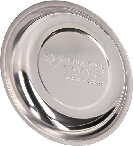 BRILLIANT TOOLS BT691160 Plato magnético de acero inoxidable, Ø 15 cm [Powered by KS TOOLS]