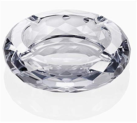 HOSTEESSCHOICE Kristallglas-Aschenbecher, Zigaretten-Aschenbecher, Halter für Zuhause, Büro, Schreibtisch, Tischdekoration, kristallklar