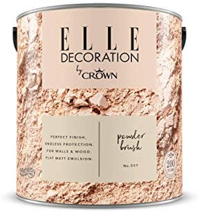 Crown ELLE DECORATION Powder Brush No. 557, 2,5 L, extra-matte Premium Wandfarbe für Innen, für Wände und Holz, hohe Deckkraft, Innenfarbe,subtiler Mandelton