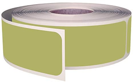 Royal Green Rectangle Labels, 3x1 Inches, Sticker Roll - 250 Pack | Olive writable labels with permanent adhesive. Great for bins, boxes, inventory, shipping & organization.