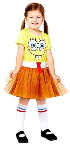 Amscan - Kinderkostüm Spongebob Schwammkopf, Kleid und Socken, Serie, Karneval, Motto-Party, Gelb
