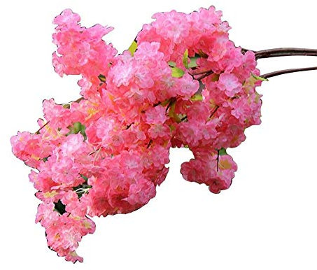 DUO ER Fleurs de Cerisier artificielles Fleur créative 4 Branches Fausse Fleur Fausse Plante pour Ornements de Bureau à Domicile (Couleur : Pink)